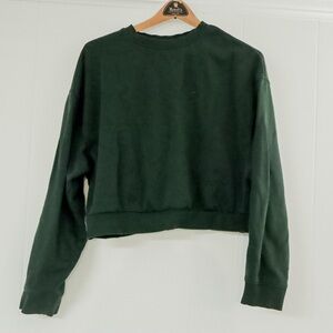 H&M Forest Green Cropped Sweatshirt